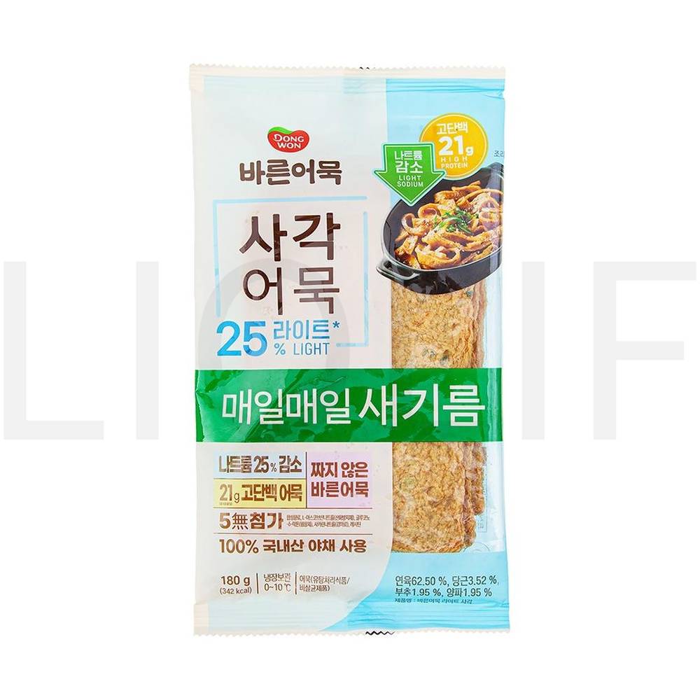 동원에프앤비 사각어묵 <b>바른</b> 라이트 사각 어묵 180g 1개