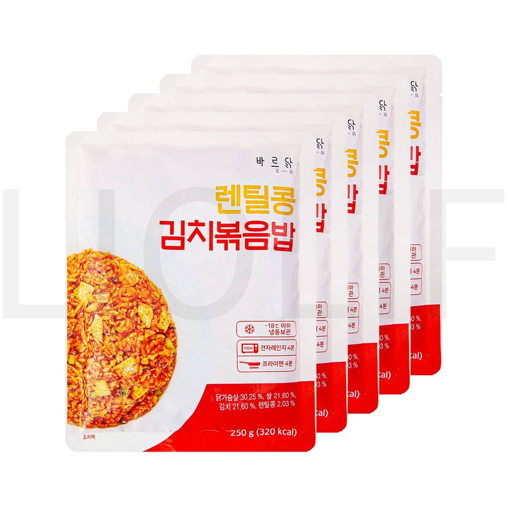 바르닭 즉석볶음밥 곤약 렌틸콩 김치볶음밥