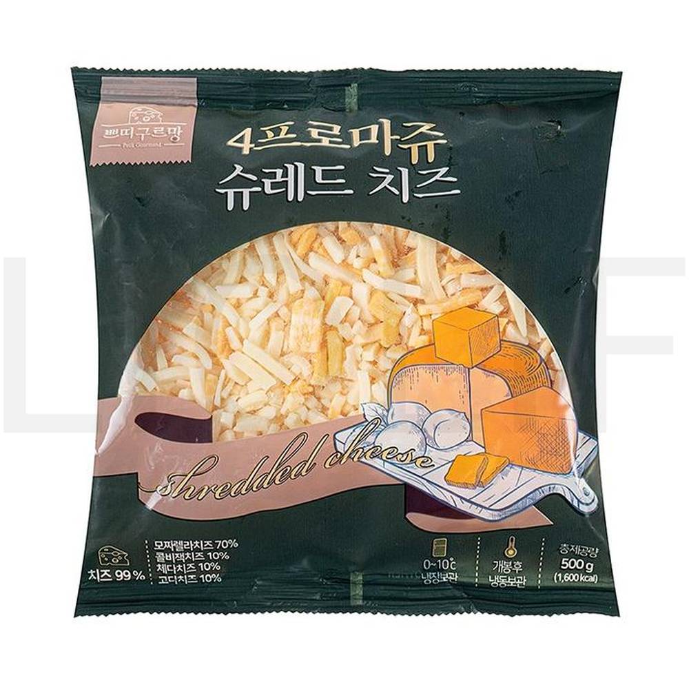 쁘띠구르망 치즈스낵 4프로마쥬 슈레드 치즈