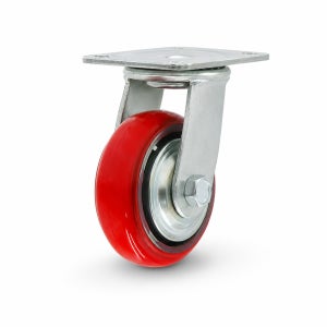 준중량우레탄바퀴 4인치(10cm)폭3.4cm 220kg 철대차캐스터 끌차 회전형(모카우레탄)