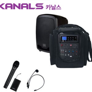 카날스 AT-115BN 1채널 무선마이크 이동식앰프 블루투스 6.5인치 스피커 충전식 강의용 행사용 야외용앰프(150W)