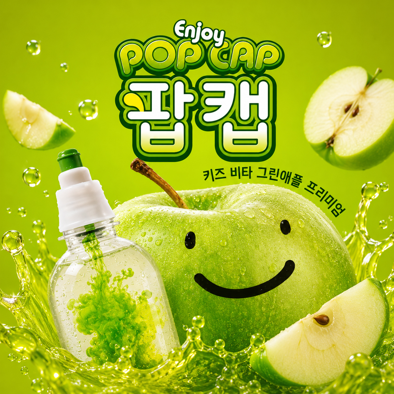 팝캡 어린이 비타민 저당 음료 그린애플