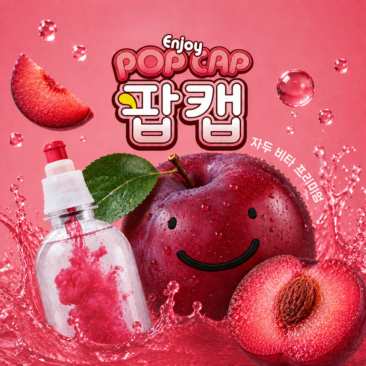 팝캡 어린이 비타민 저당 음료 자두