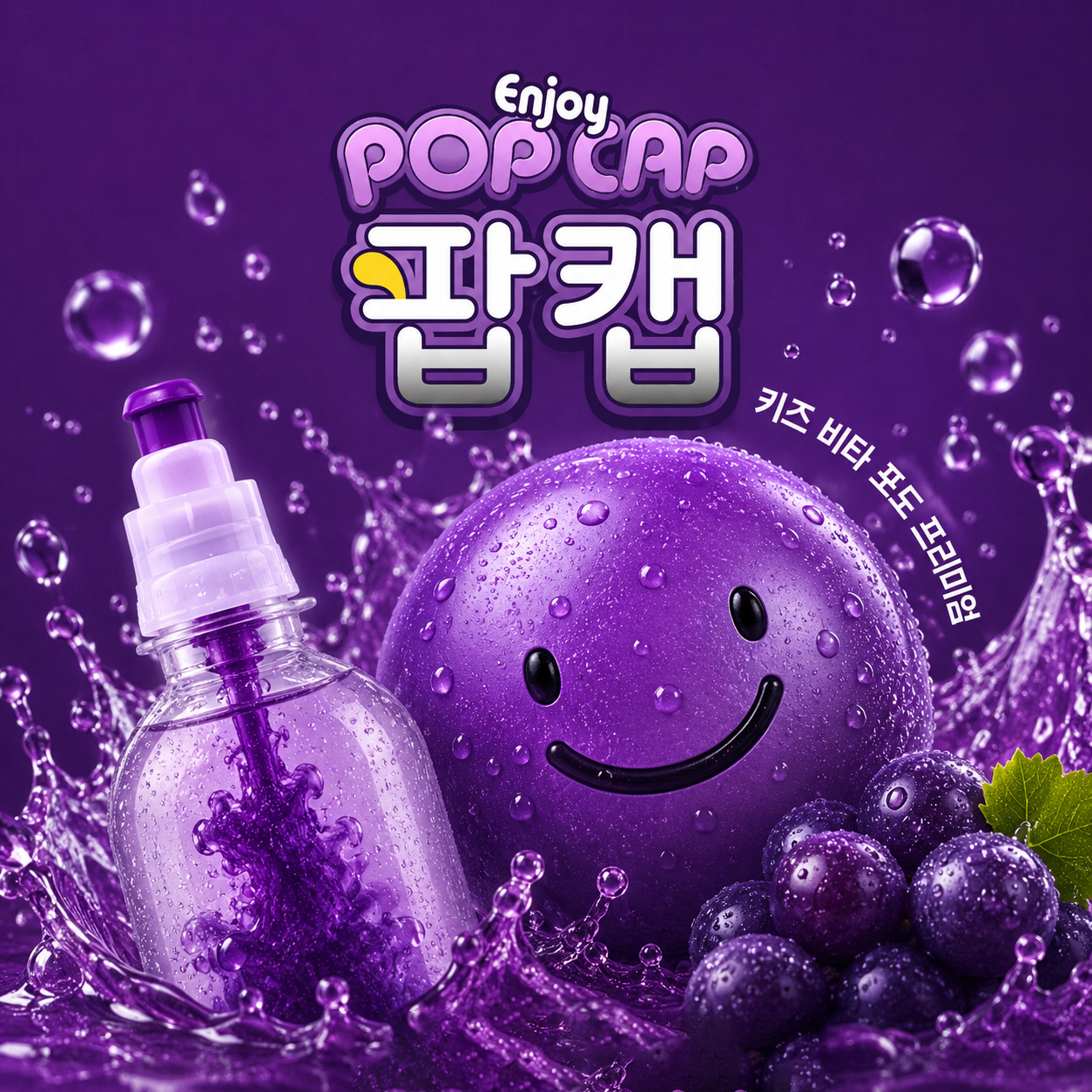 팝캡 어린이 비타민 저당 음료 포도