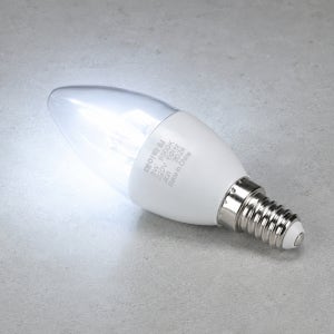 LED 촛대구 투명 5W E14 주광색 6500K 촛불 꼬마 전구 램프 데이타임