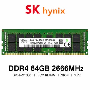 SK하이닉스 서버용 메모리 DDR4 64GB 2666 PC4 21300 ECC REG