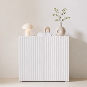 모던 ROUND TEMBA 6종 E0등급 LPM 다용도 슬림 수납장 800x313x800, 2단, 라운드템바 높은 800 화이트