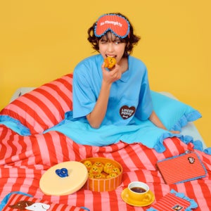 [위글위글] 여름 쿨링 냉감 차렵이불&냉감 베개커버 세트 - Lucky Puppy Red (SS)