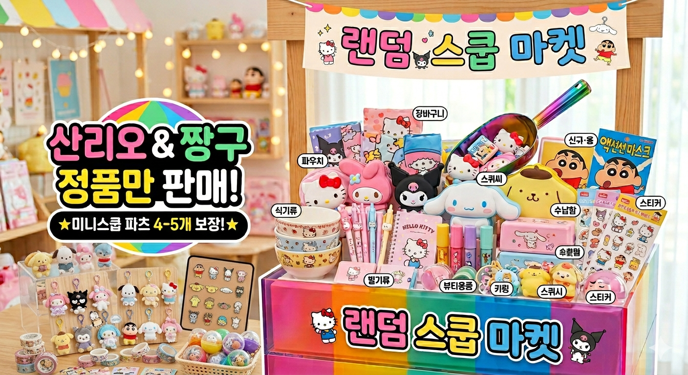 [산리오 정품][짱구 정품] 랜덤스쿱 미니스쿱