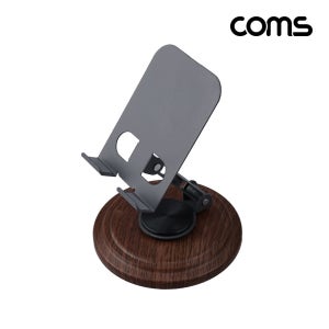 Coms 스마트폰 스탠드 거치대 회전 접이식 우드디자인 BF723