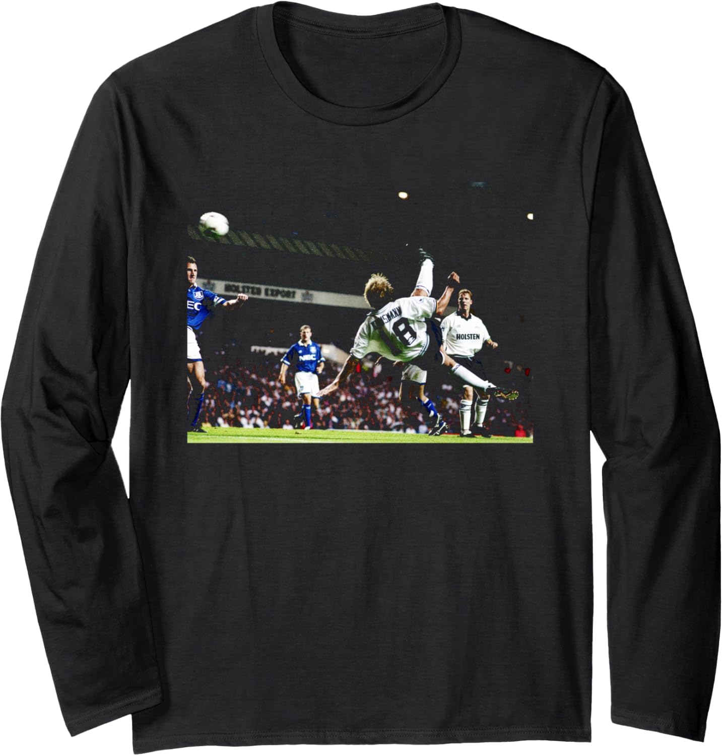 토트넘 위르겐 클린스만 자전거 킥 월드컵 축구 긴팔 티셔츠 Adult Unisex Black Small