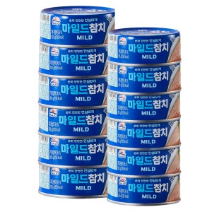 사조참치 마일드참치 100g 6개 + 85g 6개 참치캔 참치 통조림