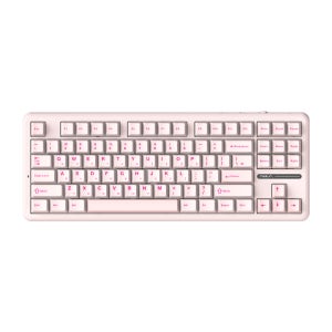 AULA F87Pro 유무선 독거미 한글 기계식 키보드 펀키스 국내 정품 블러쉬 핑크, 저소음 로즈축