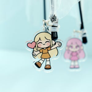 아크릴 메지루시 우산키링 이름표 주문제작 30x30mm 1개부터 대량제작까지