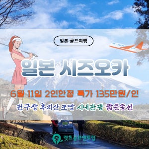 일본 시즈오카 후지산 3색 골프 6월 11일 시내체류 시내관광 자유석식 수하물 20키로