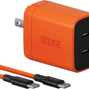 리지 45W 전원 어댑터 키트 듀얼 USB-C 포트 완벽한 케이블 키트가 포함된 노트북급 - 베이스캠프 오렌지 Basecamp Orange