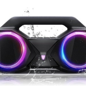 블루투스 스피커 80W(피크) 저음 20시간 플레이타임 IPX7 방수 RGB 조명 TWS 야외 집 파티 수영장 해변 테일게이트 헬스장 직장 선물용(블랙) 큰 휴대용 무선 Black
