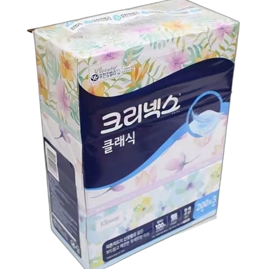 크리넥스 클래식 각티슈 200매 3개입 생필품 3개묶음 번들티슈 대표 이미지