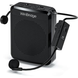 무선마이크 강의용 강사용 수업용 휴대용 방송용 WinBridge 음성 증폭기 무선 헤드셋 마이크 미니 PA 시스템 스피커 교사, 교실, 공개 연설, 체육관, 투어 가이드용, A