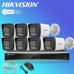 하이크비전 500만화소 AI야간컬러 카메라7대 NVR 가정 홈 IP CCTV자가설치 세트