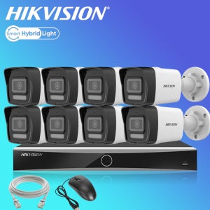 하이크비전 500만화소 AI야간컬러 카메라8대 NVR 가정 홈 IP CCTV자가설치 세트