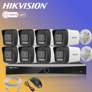 하이크비전 400만화소 AI야간컬러 카메라8대 NVR 가정 홈 IP CCTV자가설치 세트
