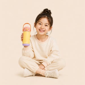 에코베슬 캔디팝 420ml 키즈 원터치 물병 스티커 꾸미기 보온보냉병
