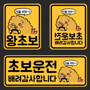 초보운전 고휘도 반사 자석 스티커 탈부착 F타입 01