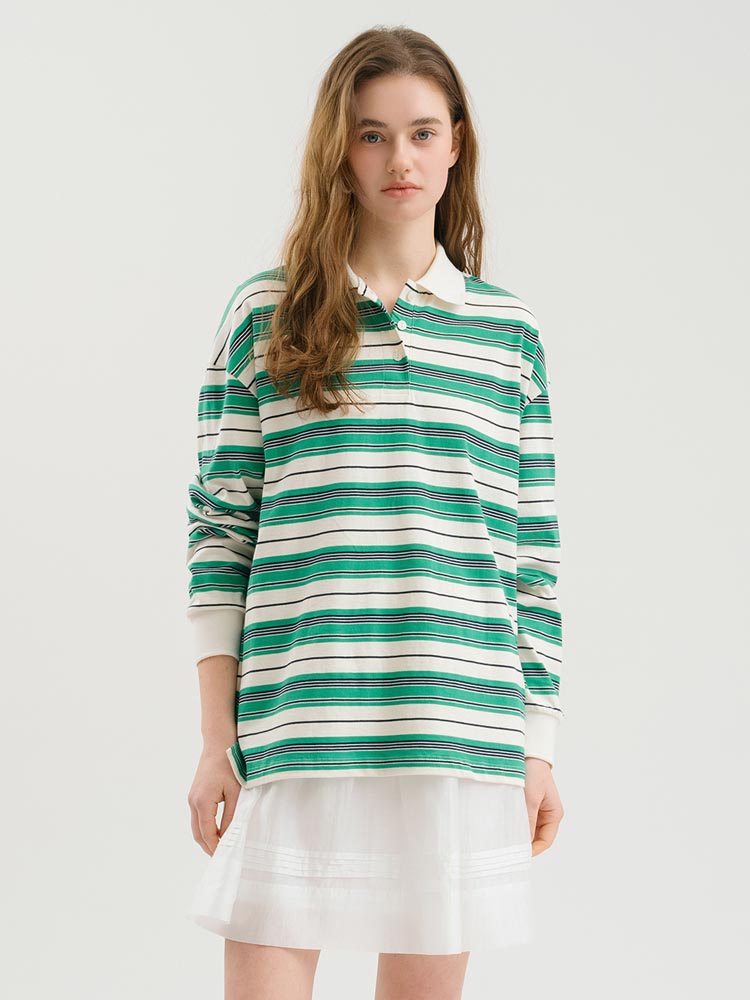 [언에디트]D Polo Rugby Stripe Tshirt Green