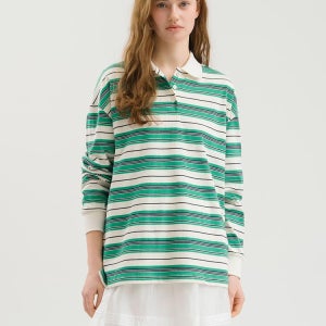 [언에디트]D Polo Rugby Stripe Tshirt Green