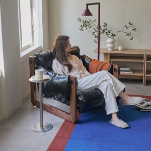 썸앤데코 로반 패브릭 가죽 1인 라운지 소파