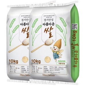 아름다운쌀 경기안성 백미 25년 햅쌀 10kg, 2개