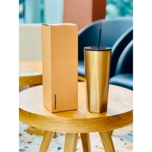 중국 스타벅스 텀블러 26년 클래식 골드 빨대컵 790ml
