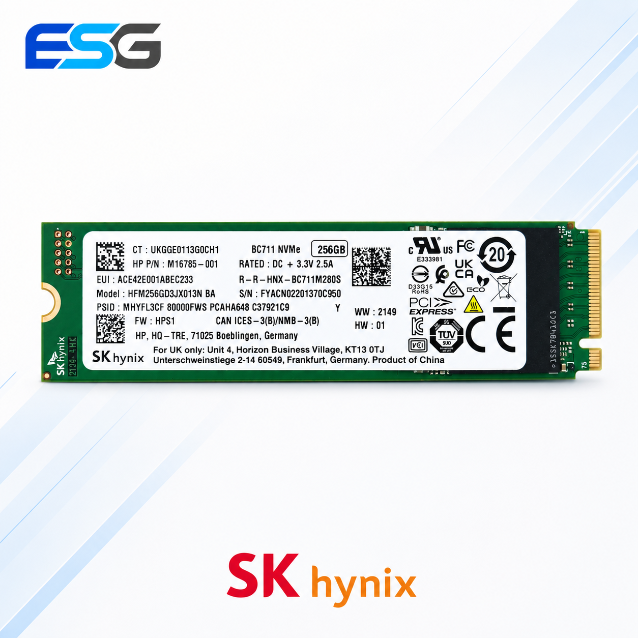SK하이닉스 NVMe M.2 SSD 256GB 2280 SSD 노트북 데스크탑용