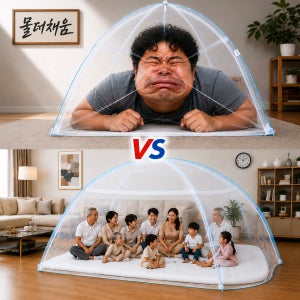몰더채움 원터치 모기장 10인용 대형 사각 자동텐트형 침대모기장