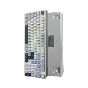 AULA 독거미 F99 Pro 커스텀 기계식 키보드 100키 스모크 블루, 플레임 퍼플축 V2