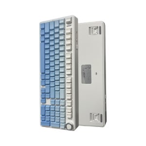 AULA 독거미 F99 Pro 커스텀 기계식 키보드 100키 오로라 아이스 블루, 플레임 퍼플축 V2