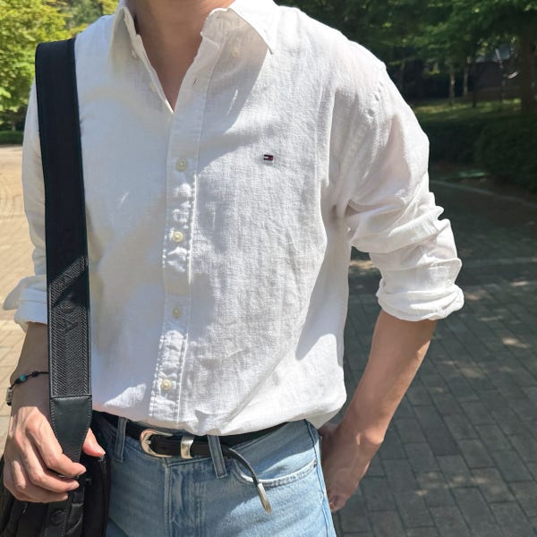 타미힐피거 남성 린넨 혼방 셔츠