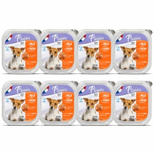 플레이저 강아지 습식사료 파테타입 치킨+야채, 100g, 8개
