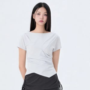 [N배송][미쏘] 랩 반팔 티셔츠_MIWHWG78RA