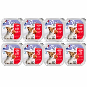 플레이저 강아지 습식사료 파테타입 포크+야채, 100g, 8개