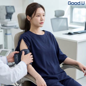 굿유 검진복 상의 지퍼형 7부 검진가운 양면착용 2WAY지퍼 환자복