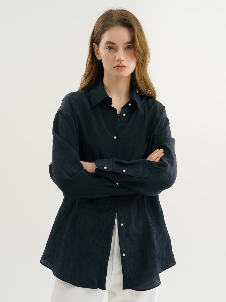 [언에디트]D Silky Pearl Button Shirt