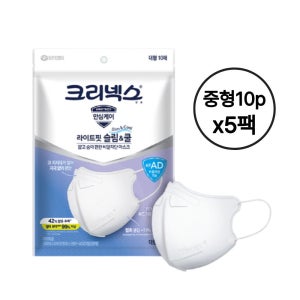 크리넥스 KFAD 라이트핏 슬림쿨마스크 M(중형), 화이트, 50개