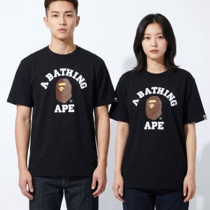 (국내당일배송) 베이프 컬리지 티셔츠 블랙