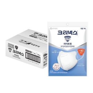 크리넥스 KF80 라이트핏 마스크 화이트 대 1p x 40팩