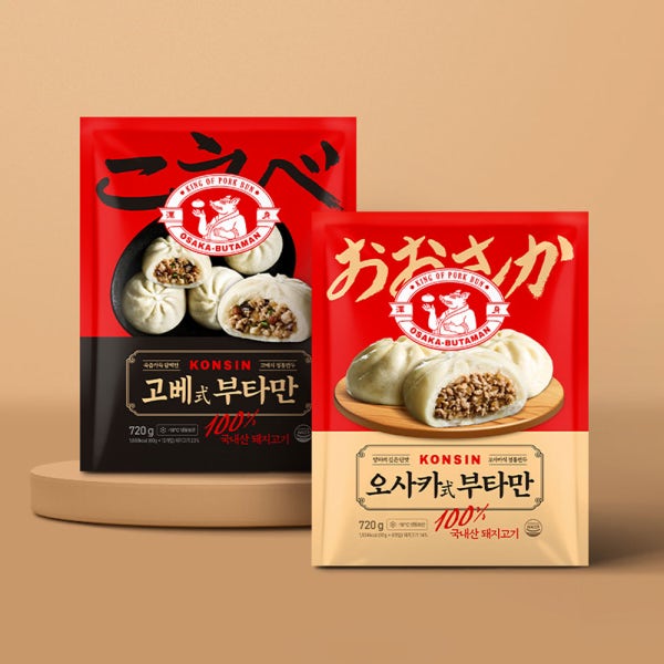 콘신 오사카 부타만+고베 부타만 일본식 만두 2종 세트