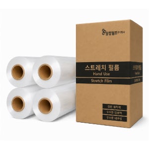 스트레치 필름 공업용 산업용 투명 랩 수동 13mic 350M 4롤