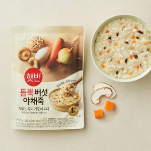 햇반 듬뿍 버섯야채죽, 420g, 6개