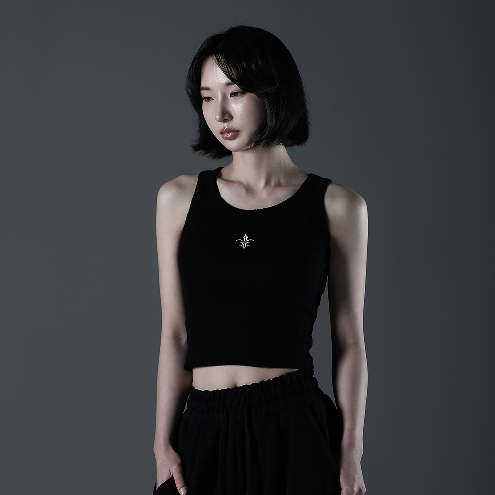 카미드 노블 여자 나시 크롭탑 탱크탑 여름 이너웨어 레이어드 [블랙]